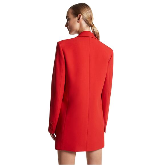 Michael Kors Collection Double Crepe Sablé Boyfriend Blazer in Poppy Red - Picture 2 of 14
